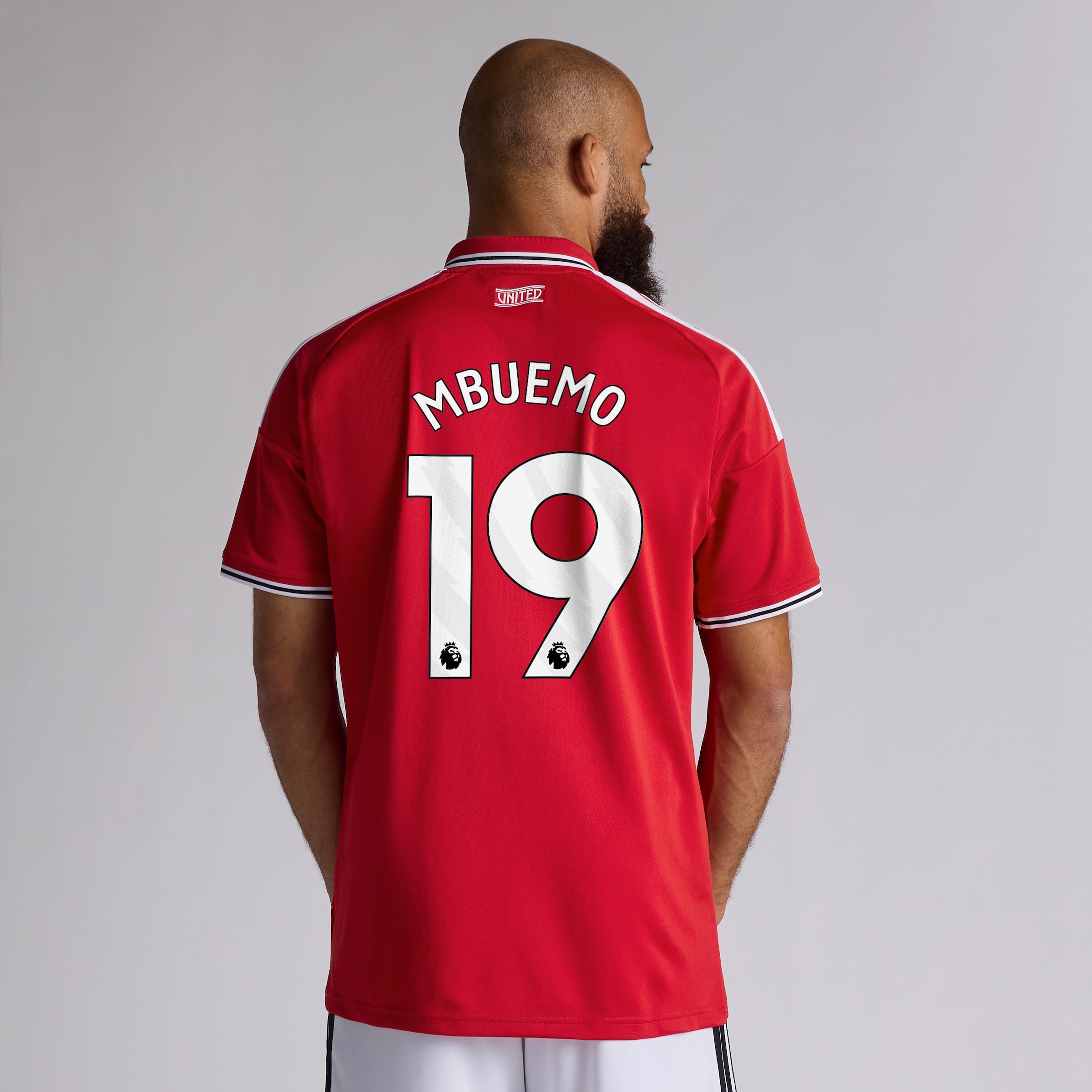 Manchester United 26/27 Home Jersey with Mbeumo 19 EPL Printing & Badge Rouge
