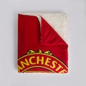 Manchester United Core Stripe Sherpa Plüschdecke Rot