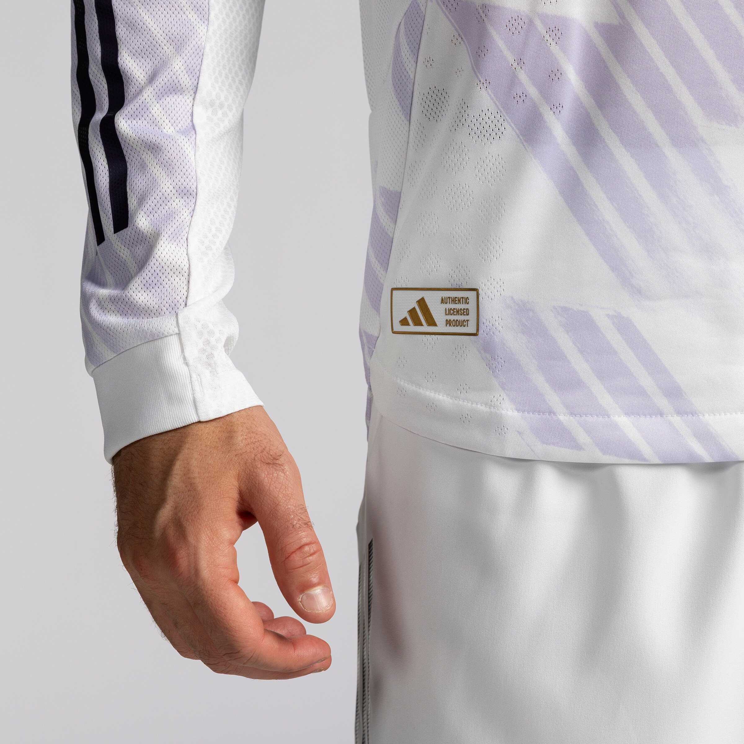 Manchester United 25/26 Long Sleeve Away Authentic Jersey Blanc Détail [5-5]