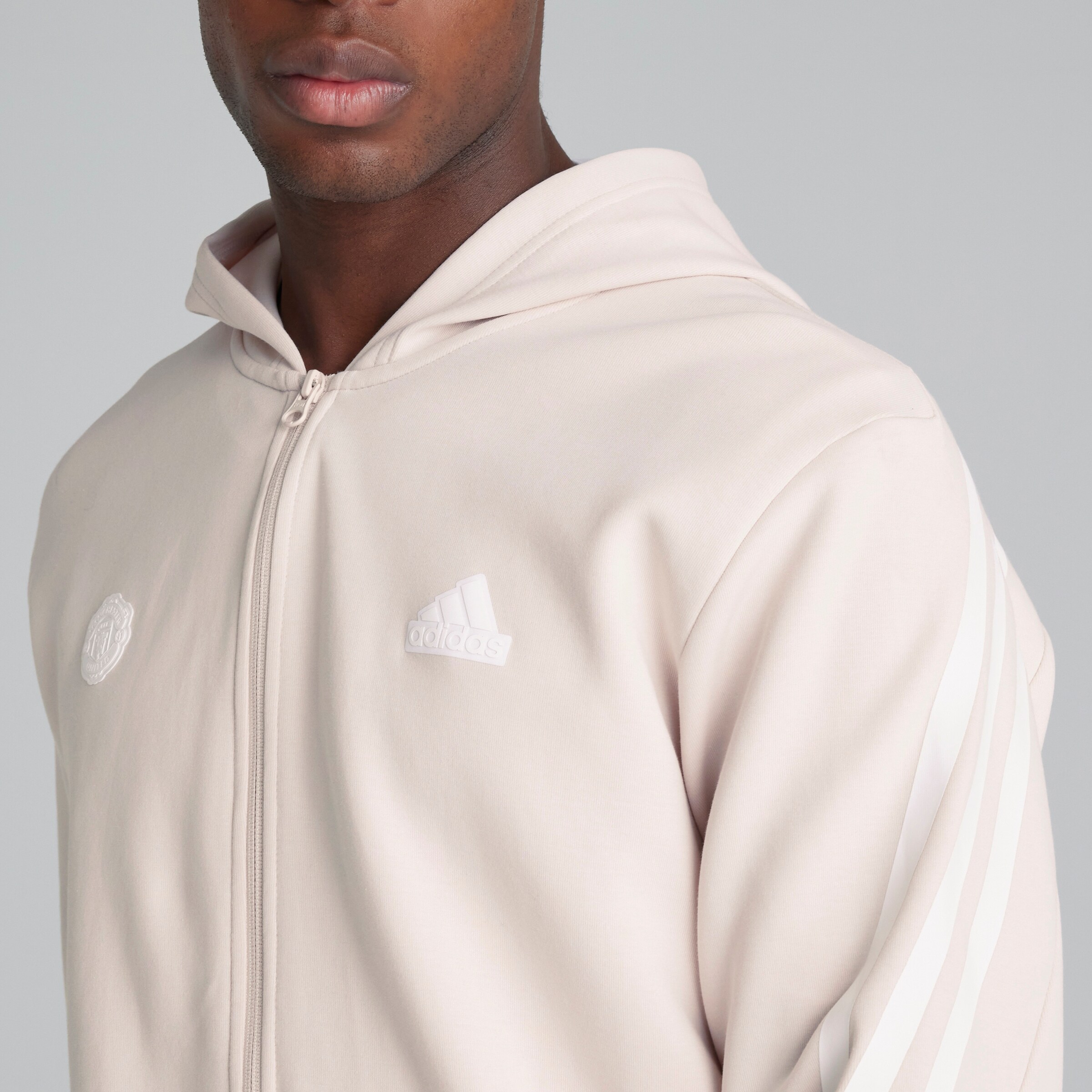 Manchester United x adidas Future Icons Hoodie Pink Pink Detail [4-5]