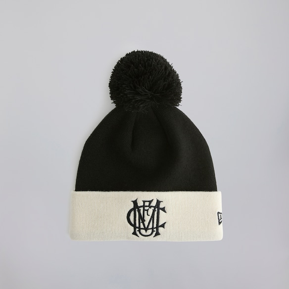 Manchester United x New Era Monogram Contrast Bobble Beanie Black Black