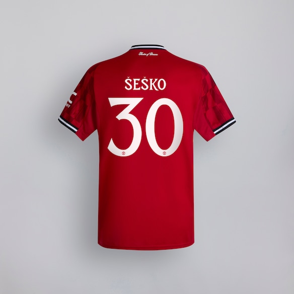 Manchester United 25/26 Home Kids Jersey with Sesko 30 Club Printing Red