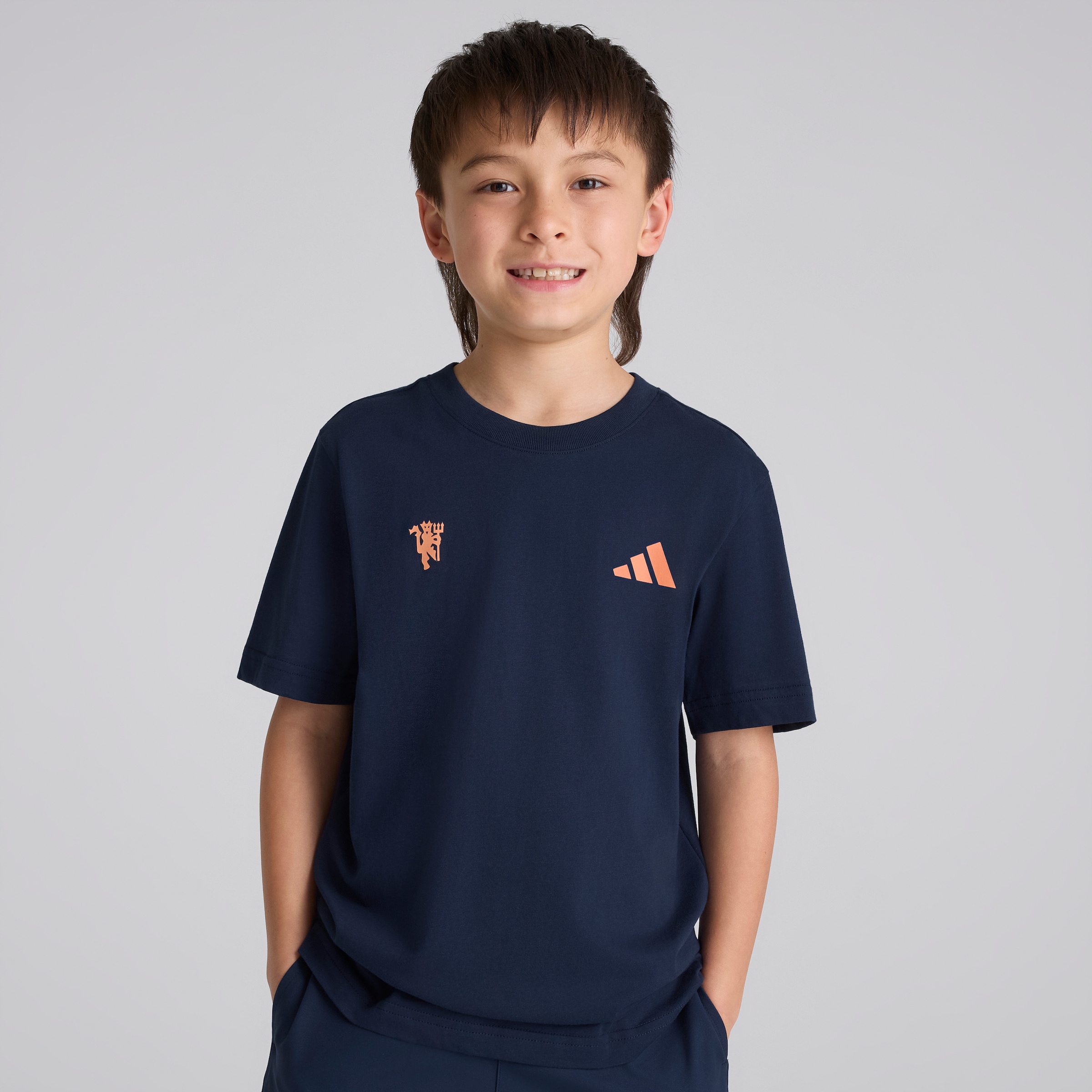 Manchester United x adidas Kids Golf Graphic T-Shirt Navy Navy blue