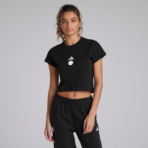 Manchester United x adidas Womens Future Icons Baby T-shirt Black Black