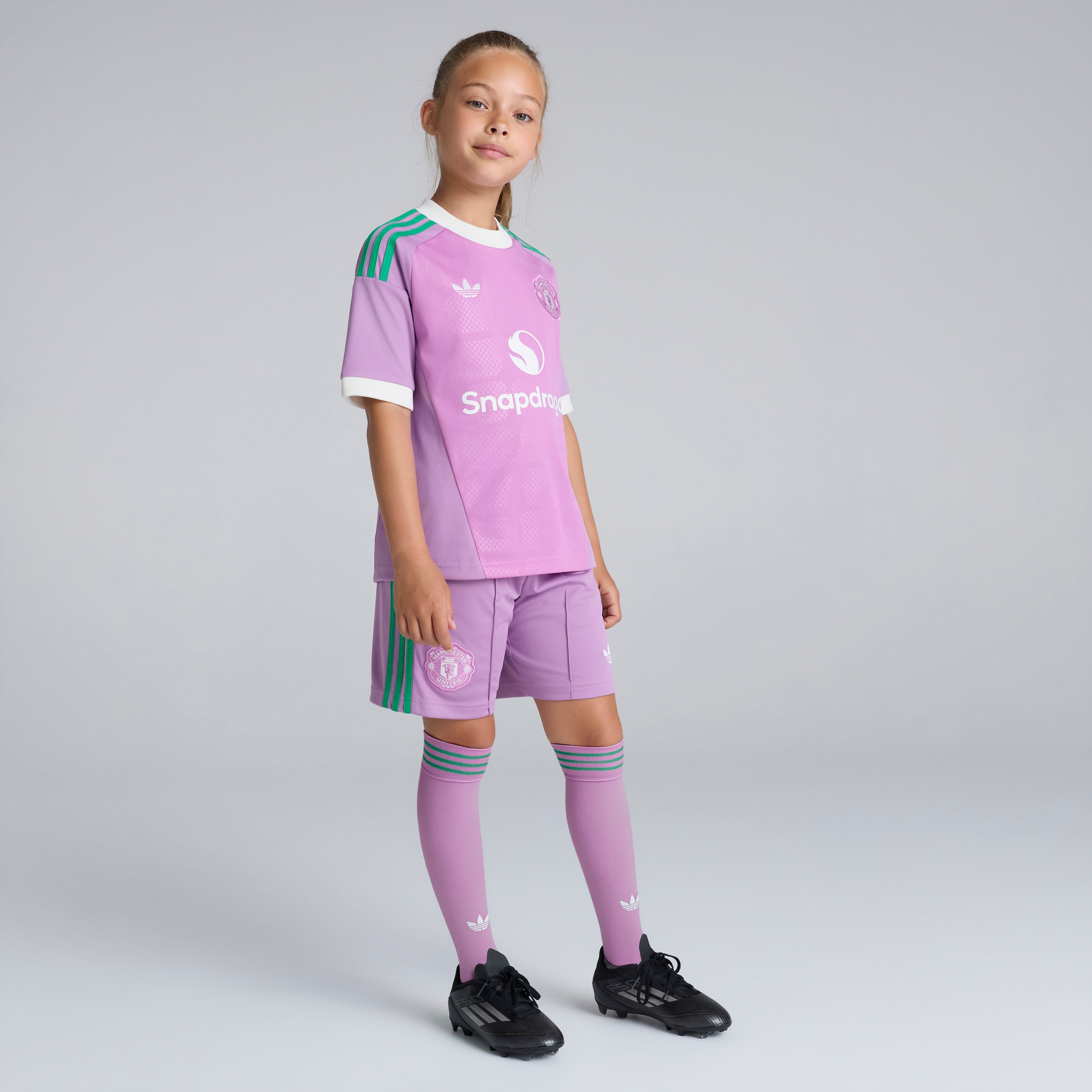 Manchester United Kids 26/27 Away Goalkeeper Jersey Purple 紫色 细节 [3-6]