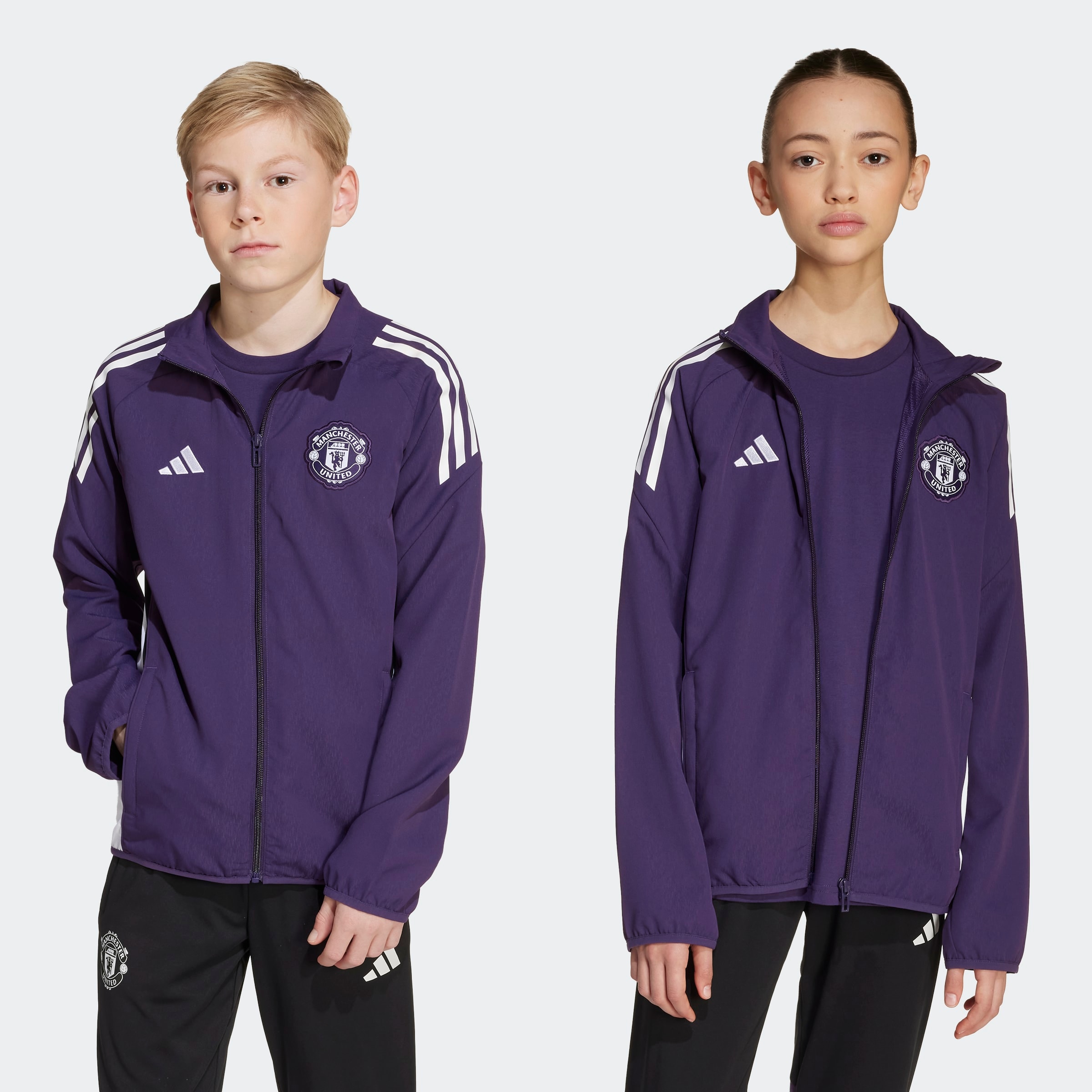 Manchester United Tiro 25 Competition Presentation Jacket Kids Purple