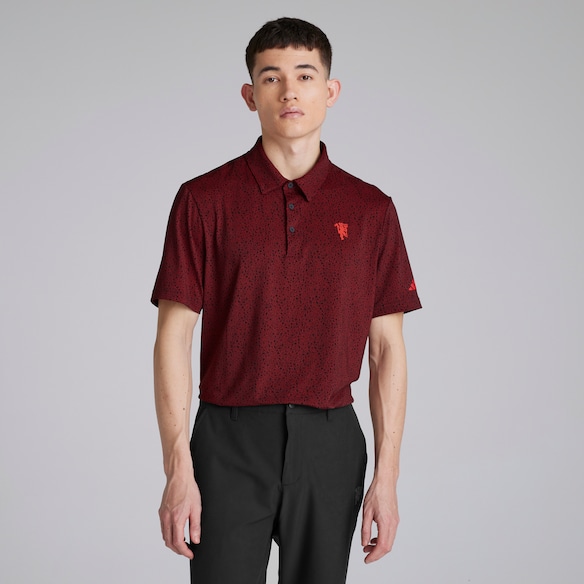 Manchester United x adidas Golf Ultimate365 Mini Bunker Polo Shirt Red Red