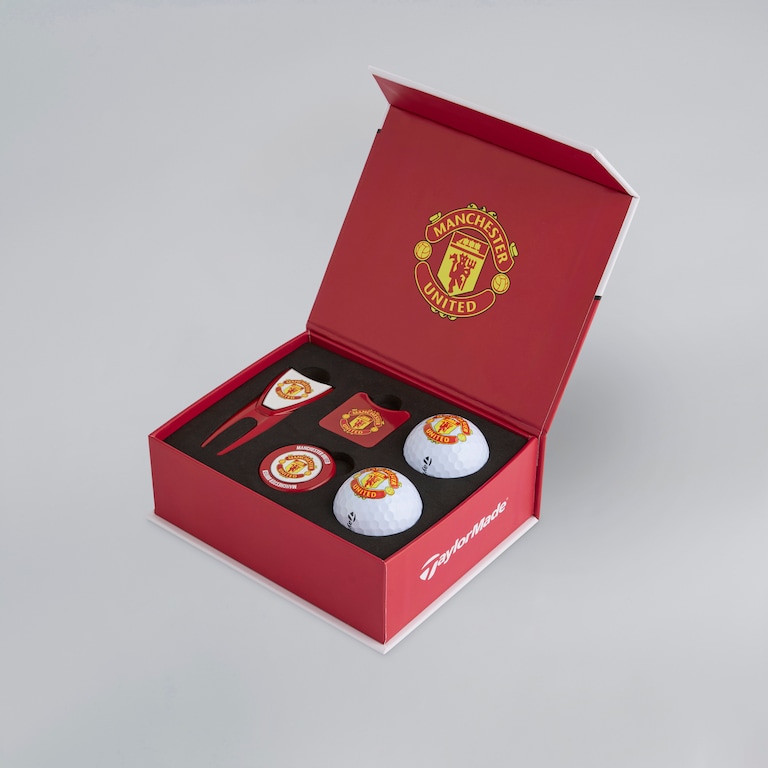 Manchester United X TaylorMade Golf Gift Box Set with 2 Balls Red