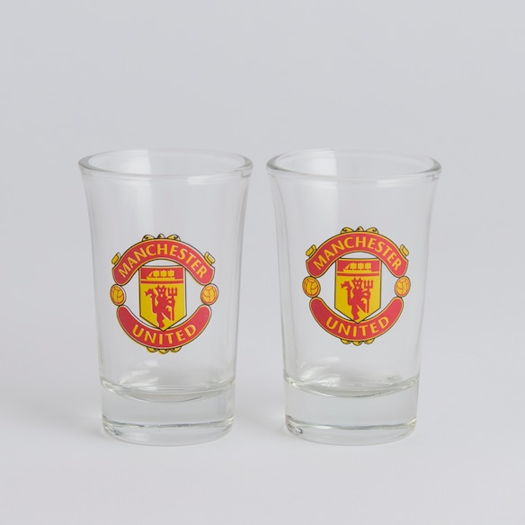 Manchester United Shot Glasses 2 Pack Clear