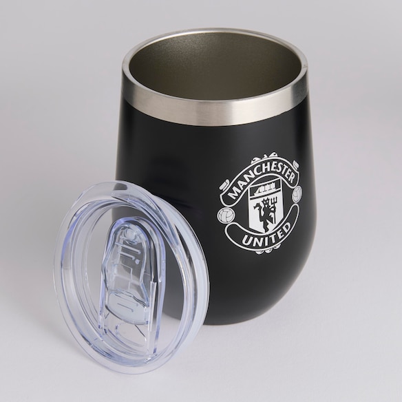 Manchester United Metallisches Wappen Reisebecher Schwarz Schwarz