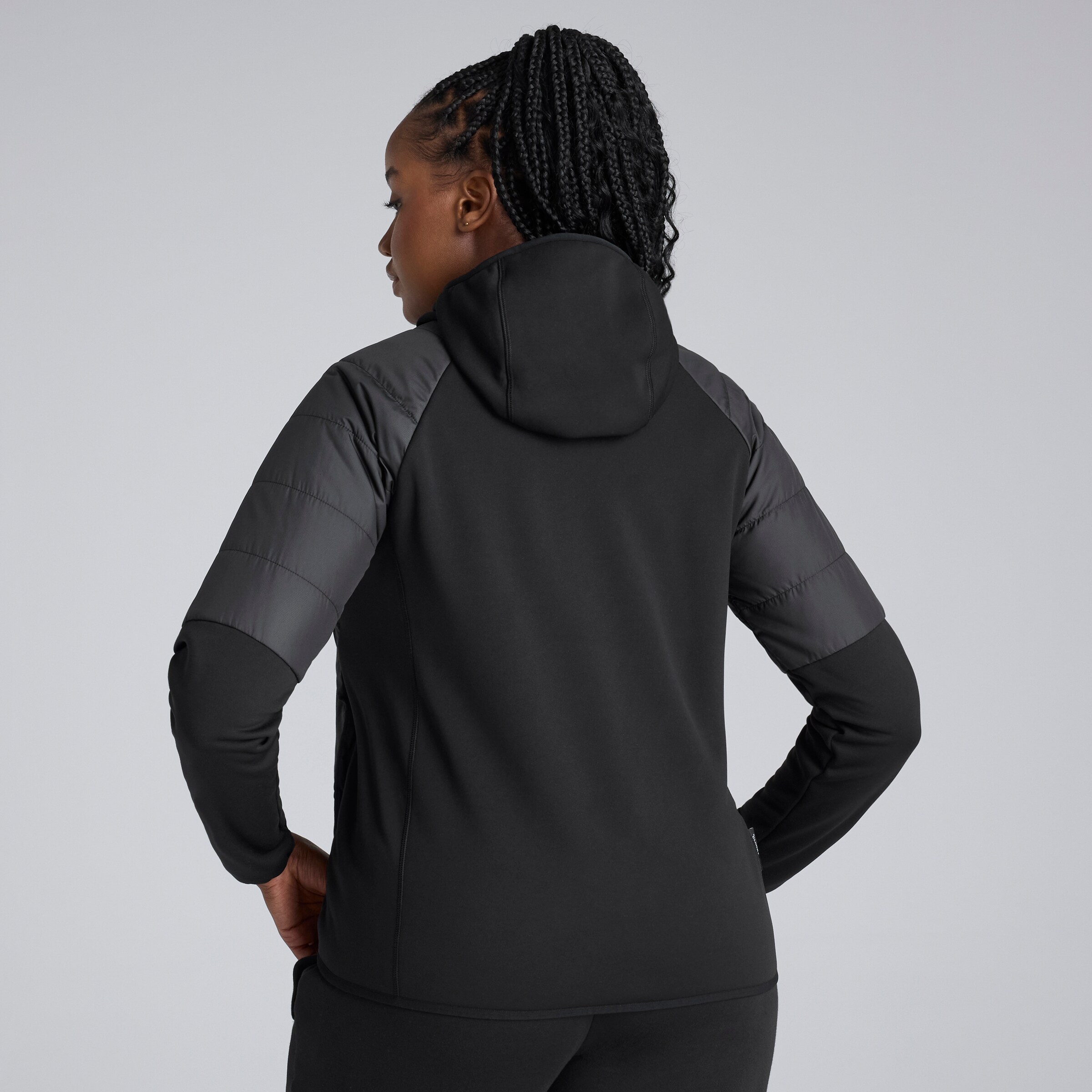 Manchester United x adidas Womens Terrex CLIMAWARM Hybrid Jacket Black Black Detail [2-6]