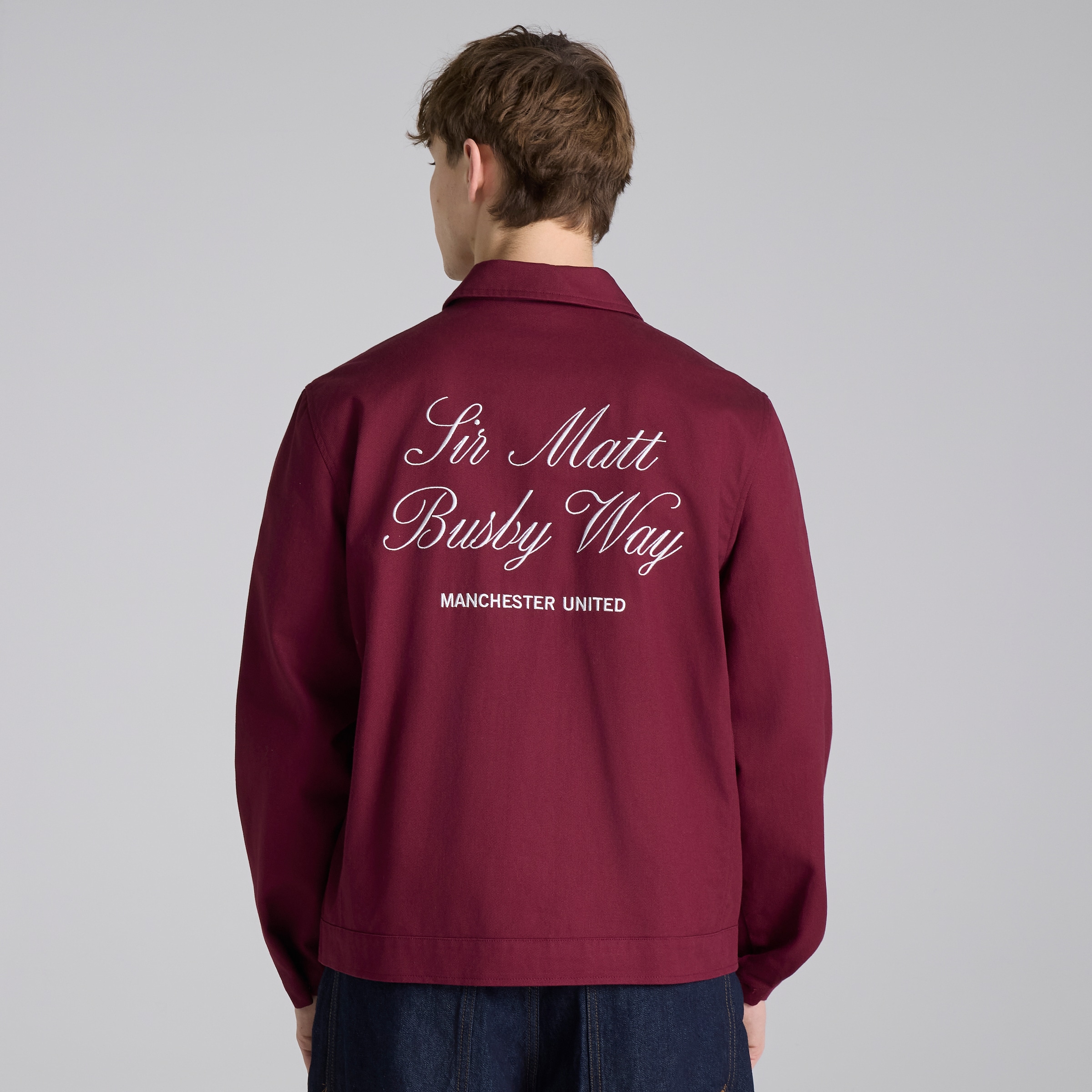 Manchester United Theatre of Dreams Field Jacket Burgundy Red Detail [2-5]