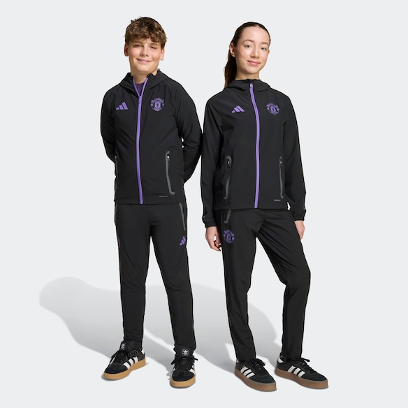 Manchester United Tiro 25 Competition Vis Tech Travel Jacket Kids Black