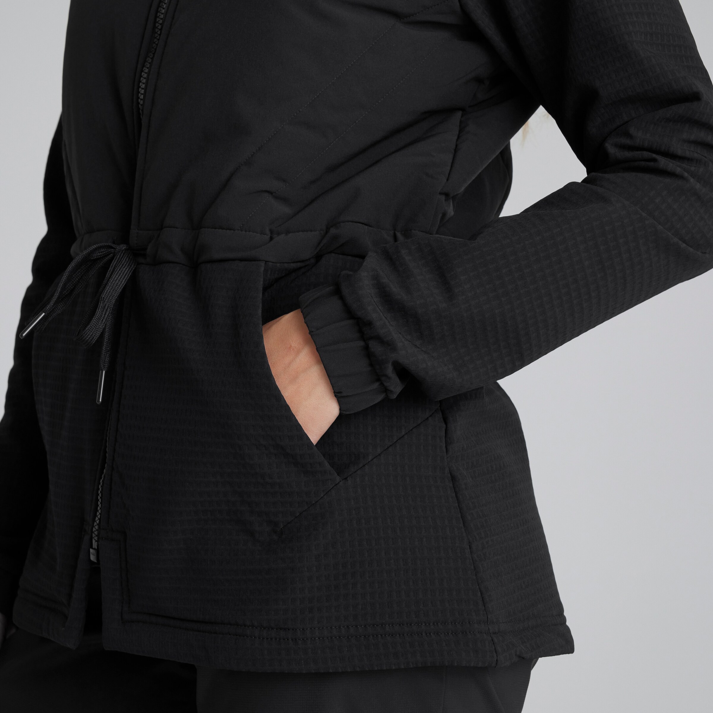 Manchester United x adidas Womens Golf Ultimate365 Tour Hybrid Jacket Black Black Detail [5-6]