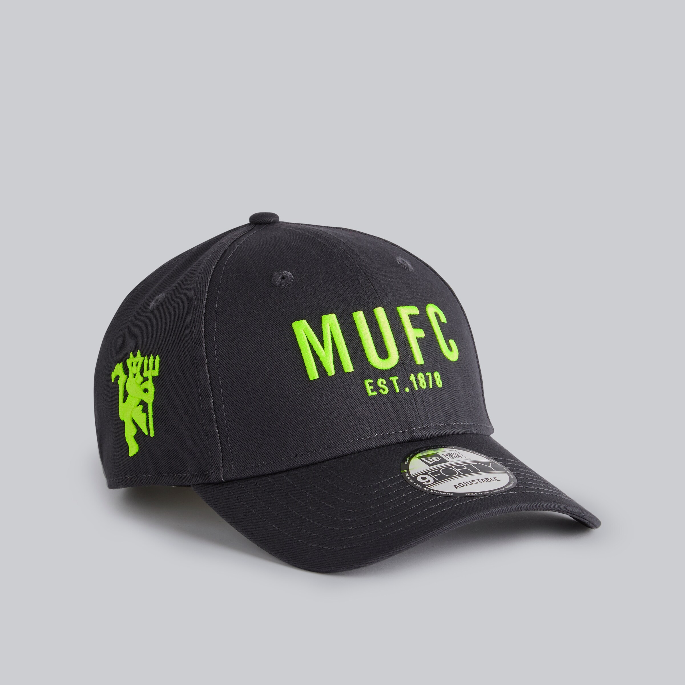 Manchester United x New Era Neon MUFC 9Forty Cap Grey Grey Detail [3-5]