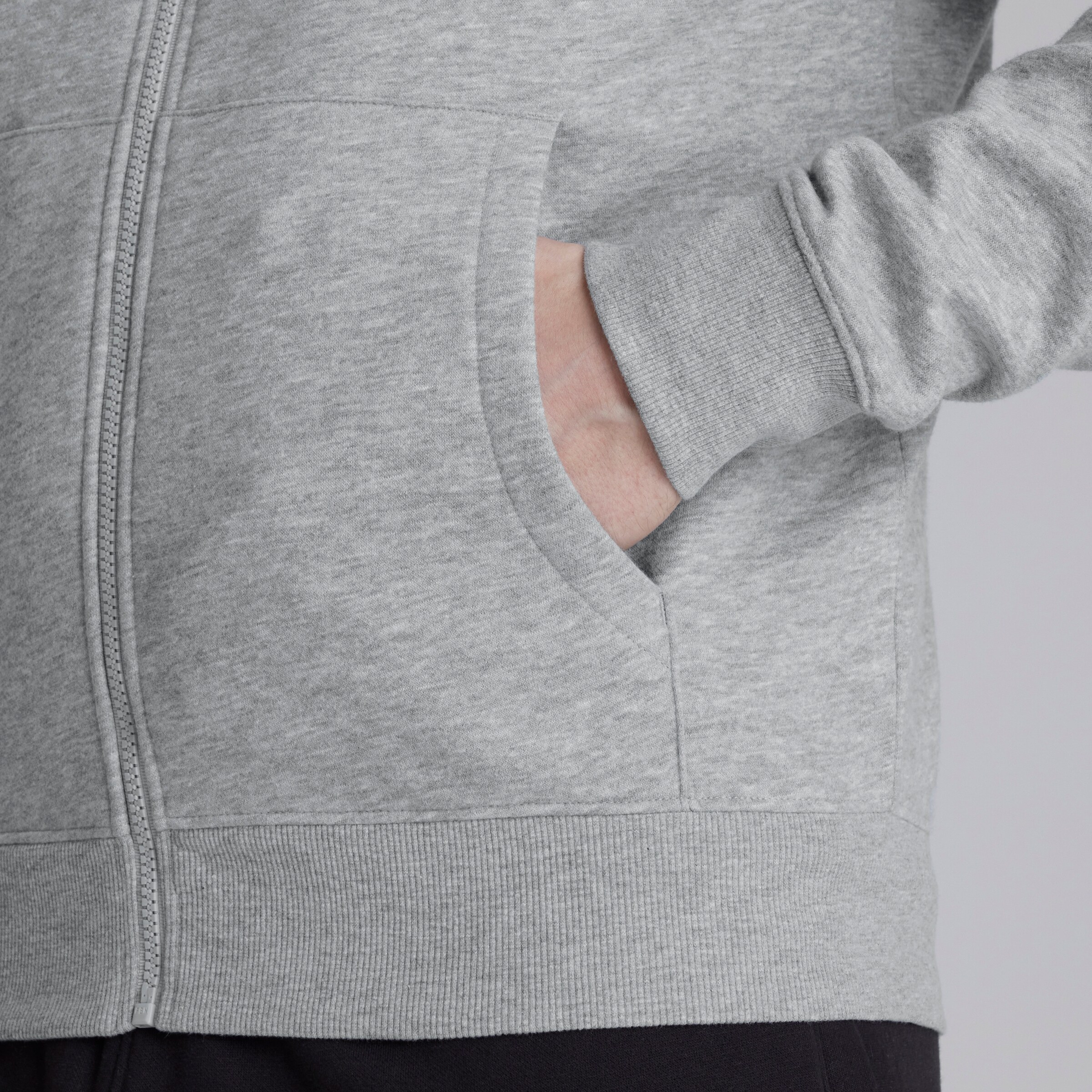 Manchester United Devil Essentials Full Zip Hoodie Grey Grey Detail [4-5]