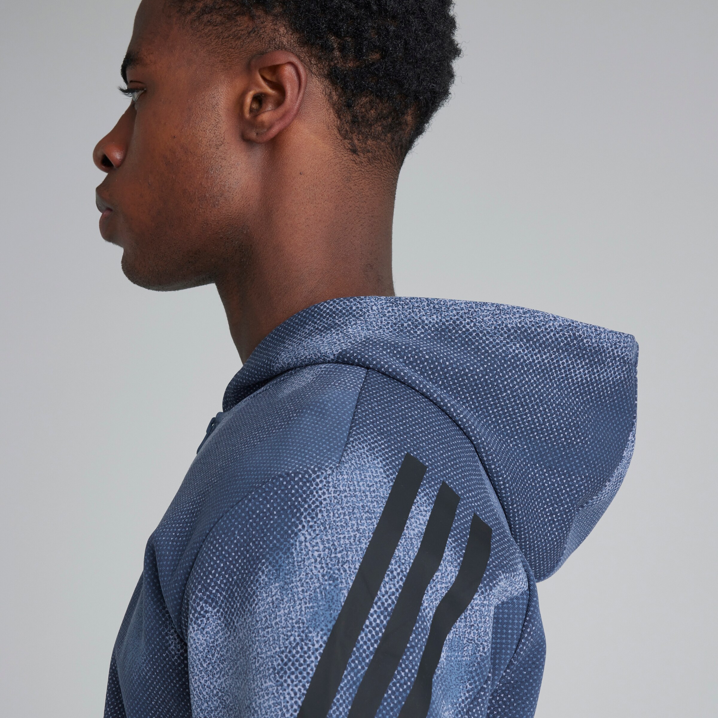 Manchester United x adidas Future Icons Graphic Full Zip Hoodie Blue Bleu Détail [5-6]