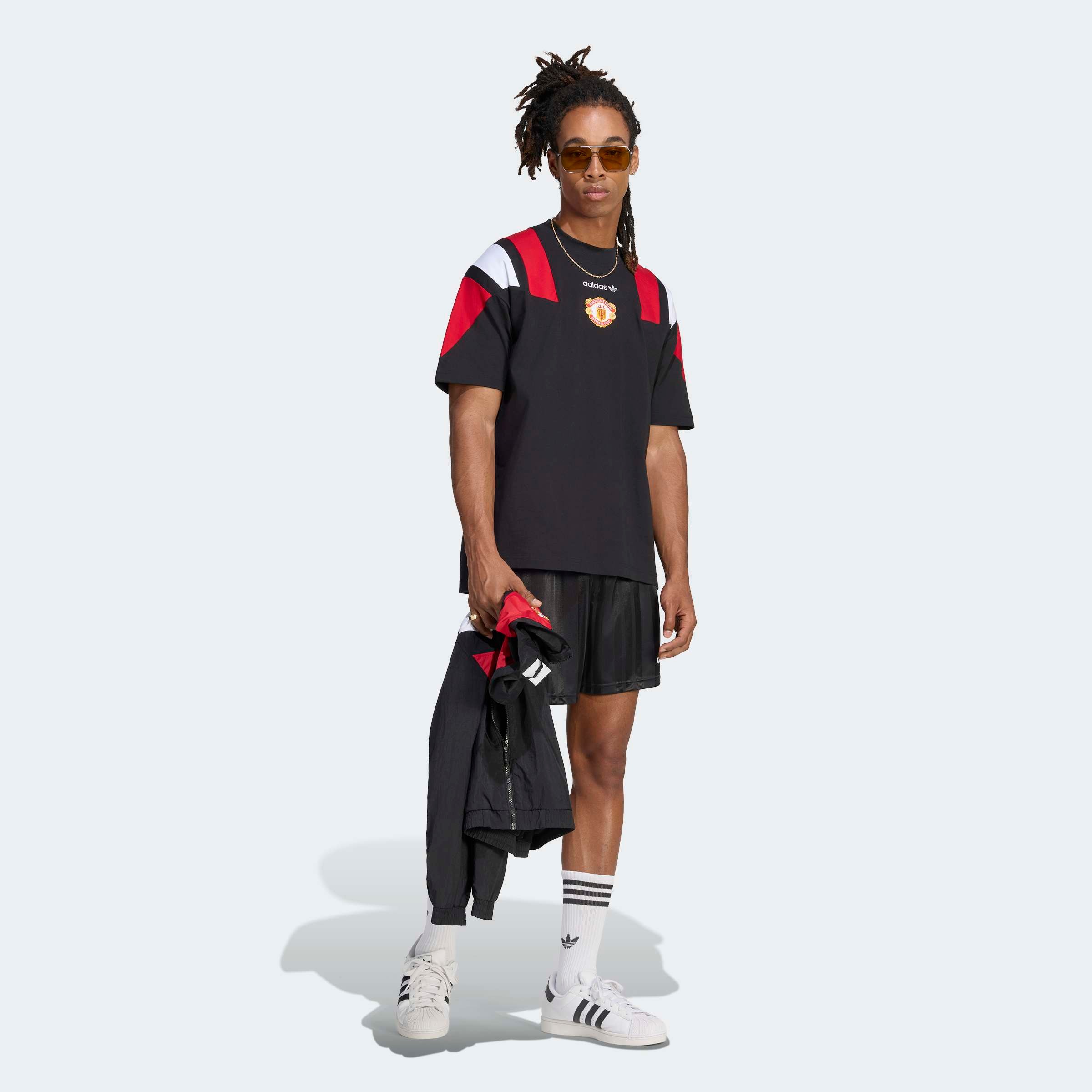 Manchester United x adidas EQT T-Shirt Black Black Detail [4-6]
