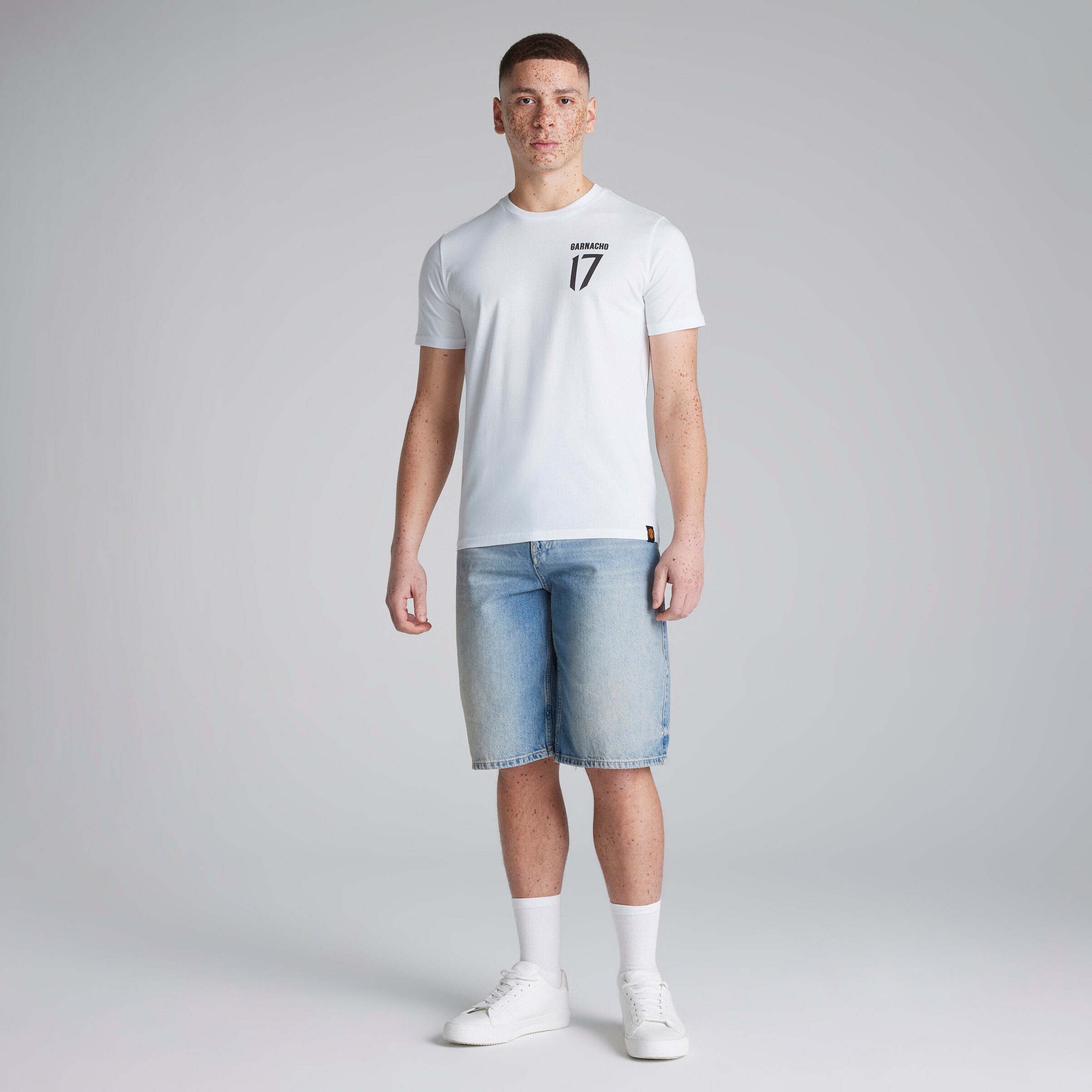 Manchester United Garnacho 17 T-Shirt White Blanc Détail [3-5]