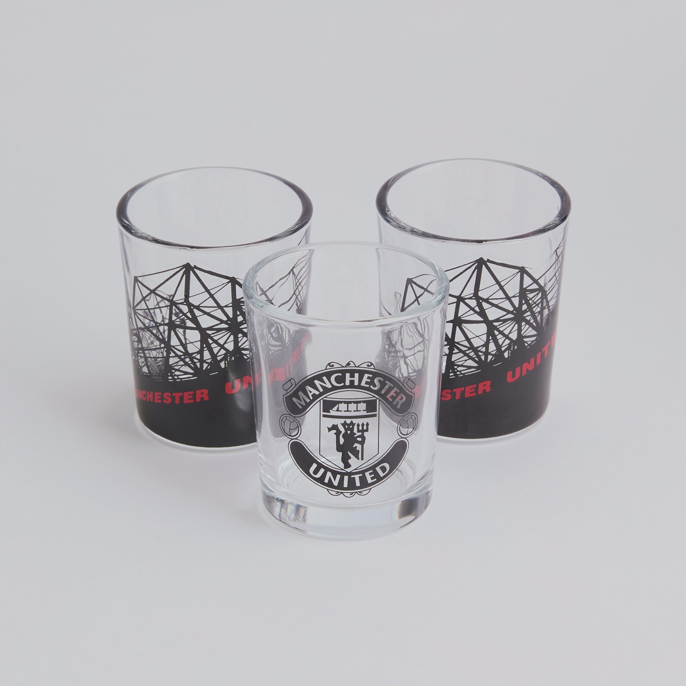 Manchester United Old Trafford Shot Glasses 3 Pack Clear N/a Detail [2-4]