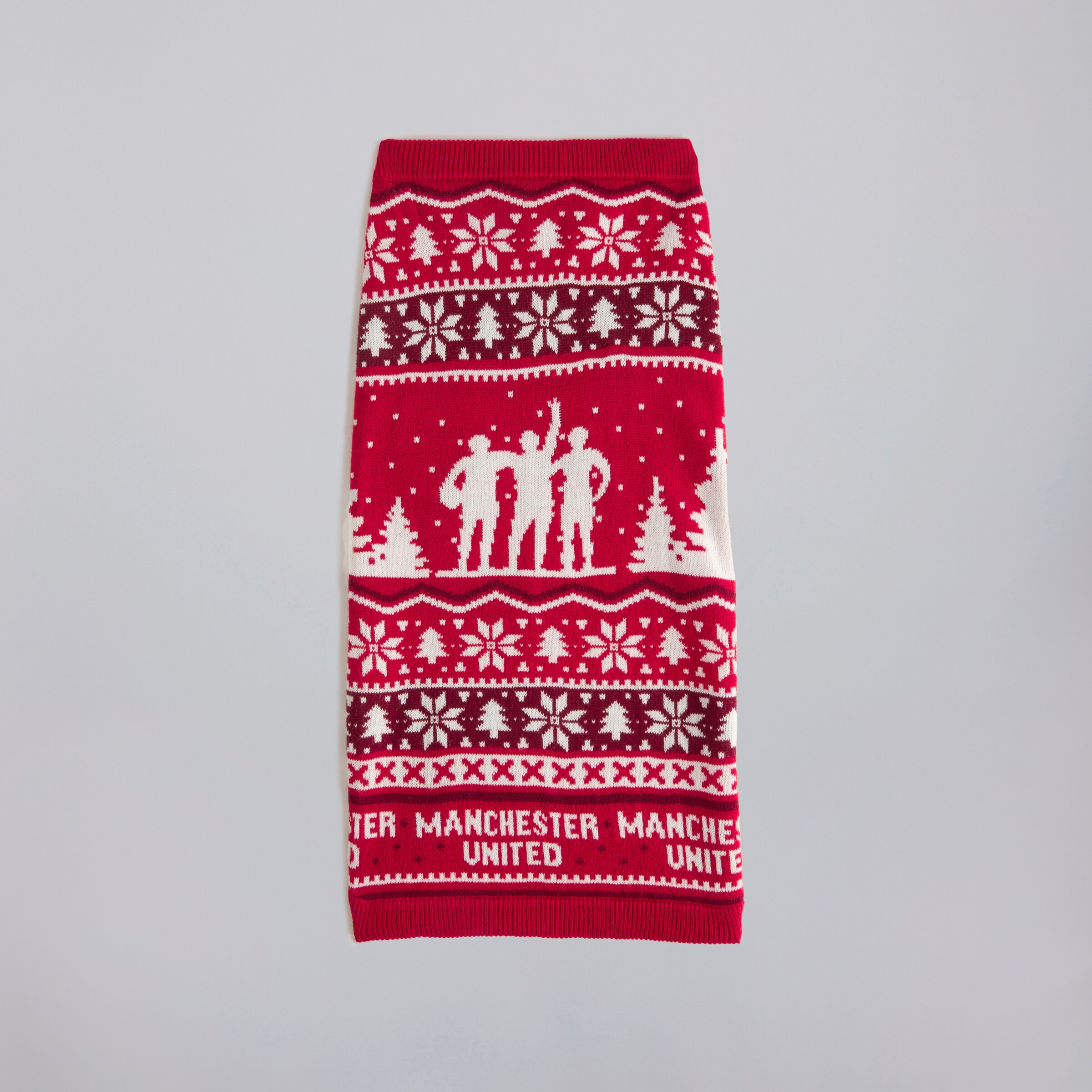 Manchester United Christmas Fairisle Pet Jumper Red Rot Detail [4-4]