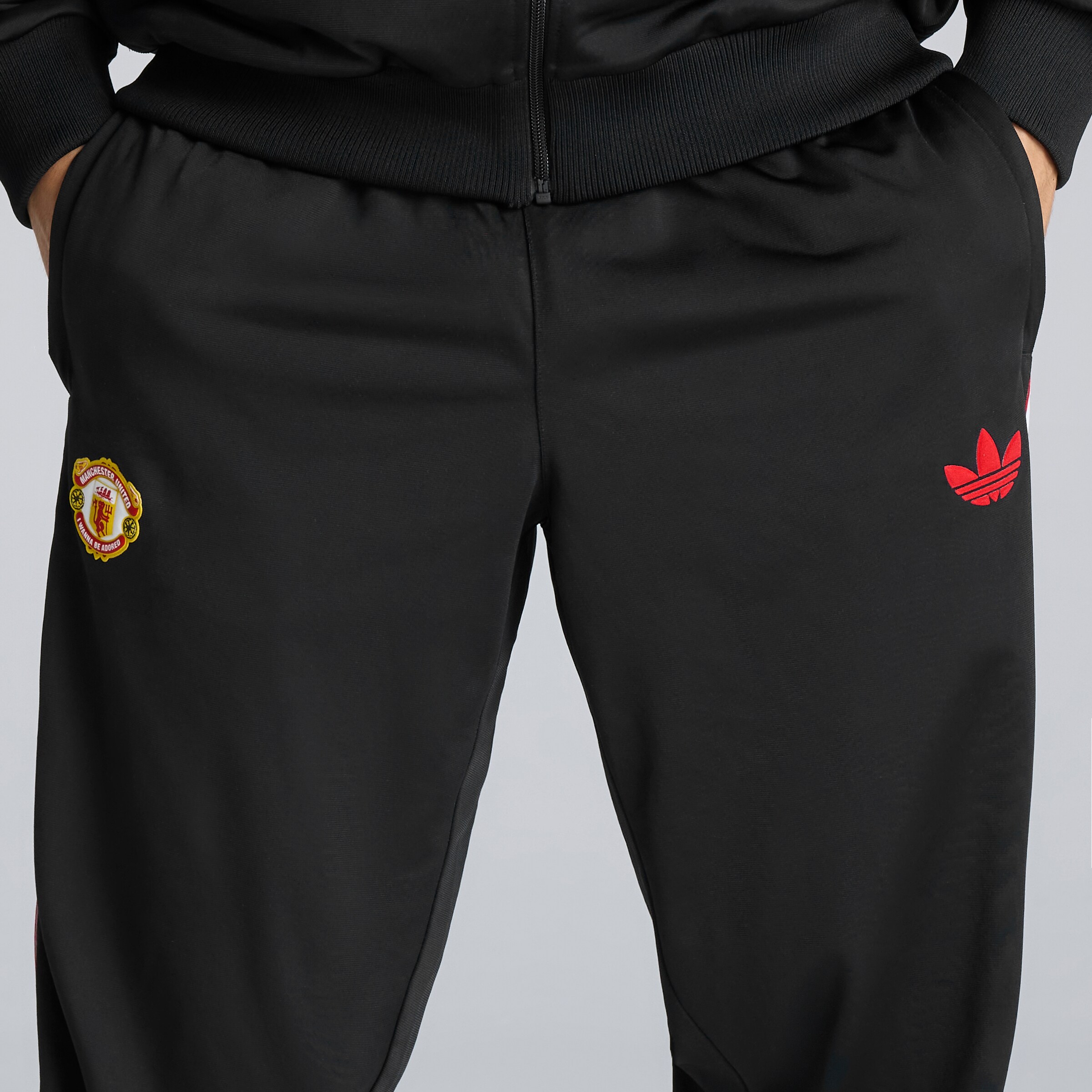 Manchester United x adidas Stone Roses Track Pants Black Black Detail [6-7]