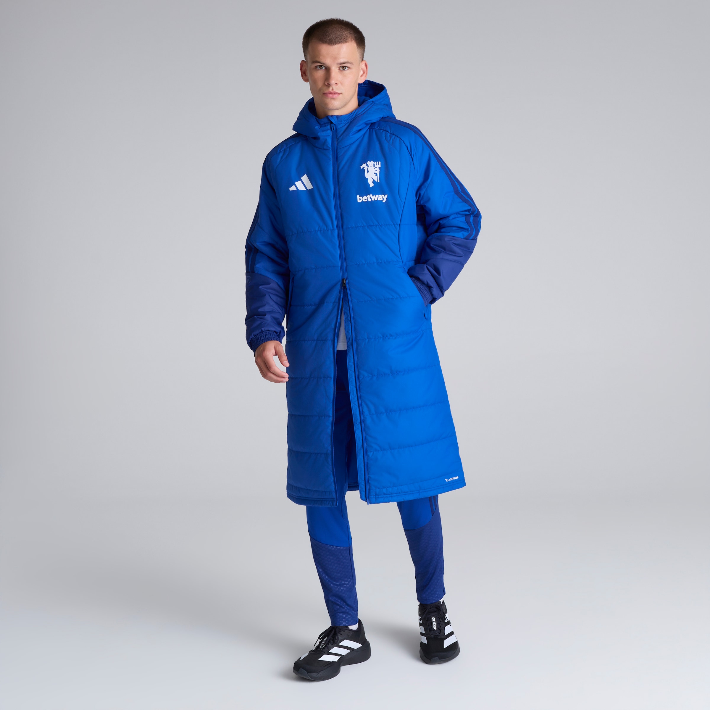 Manchester United 26/27 Cup Training Tiro Authentic Long Coat Blue (Sponsored) Blau Detail [3-5]