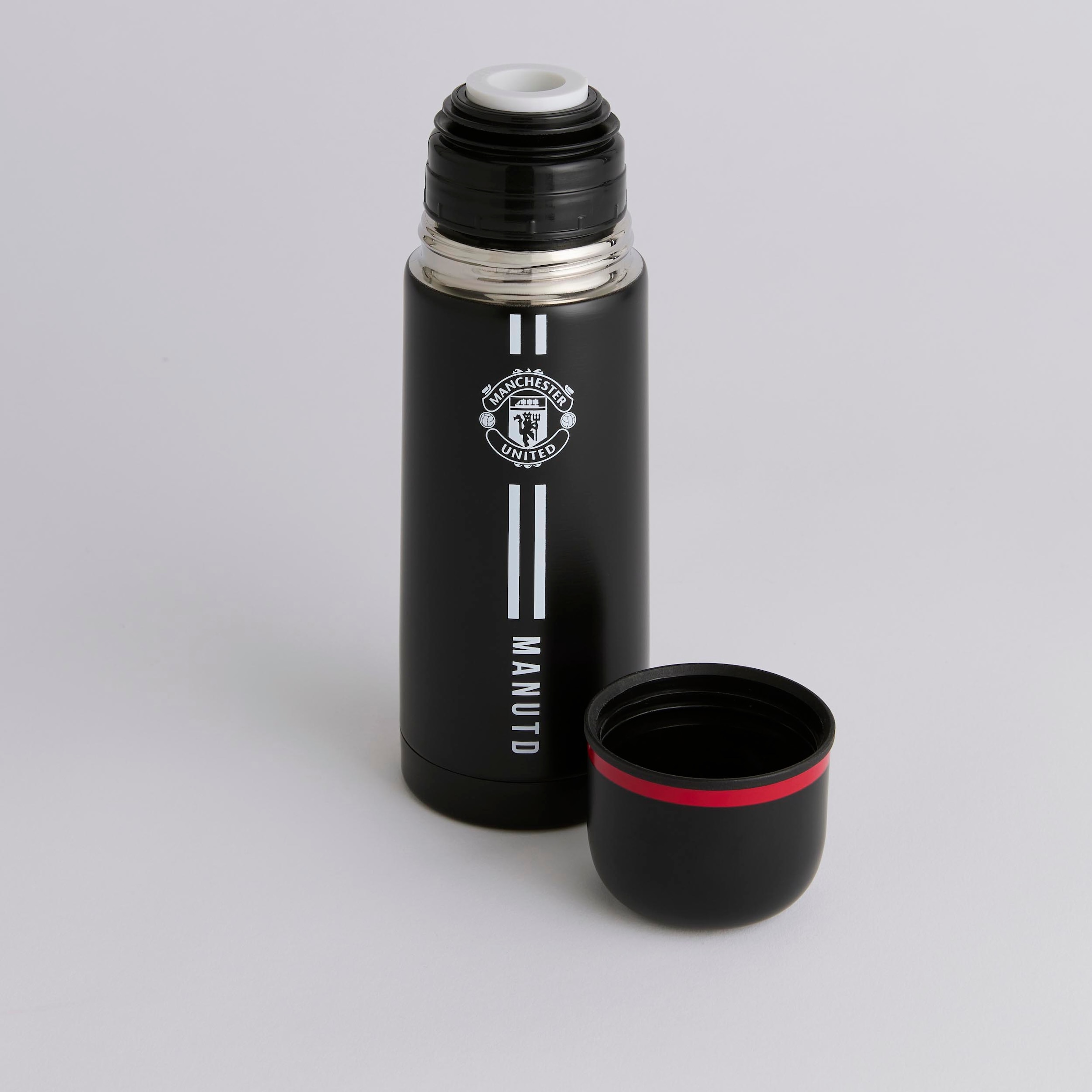 Manchester United Core Stripe Thermal Flask Black Detail [3-4]