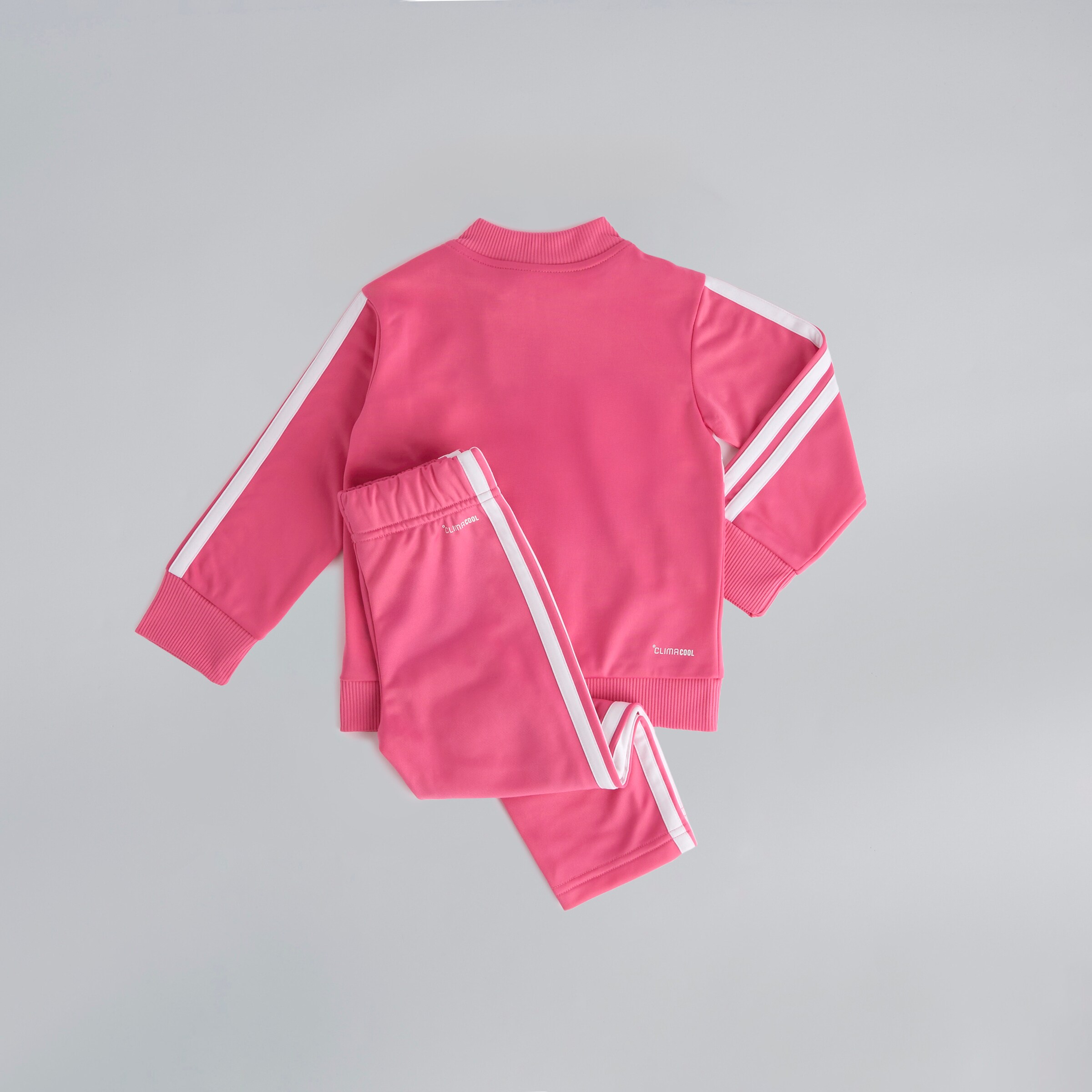 Manchester United x adidas Infant Essentials Tiberio 3-Stripes Tracksuit Pink Pink Detail [2-4]