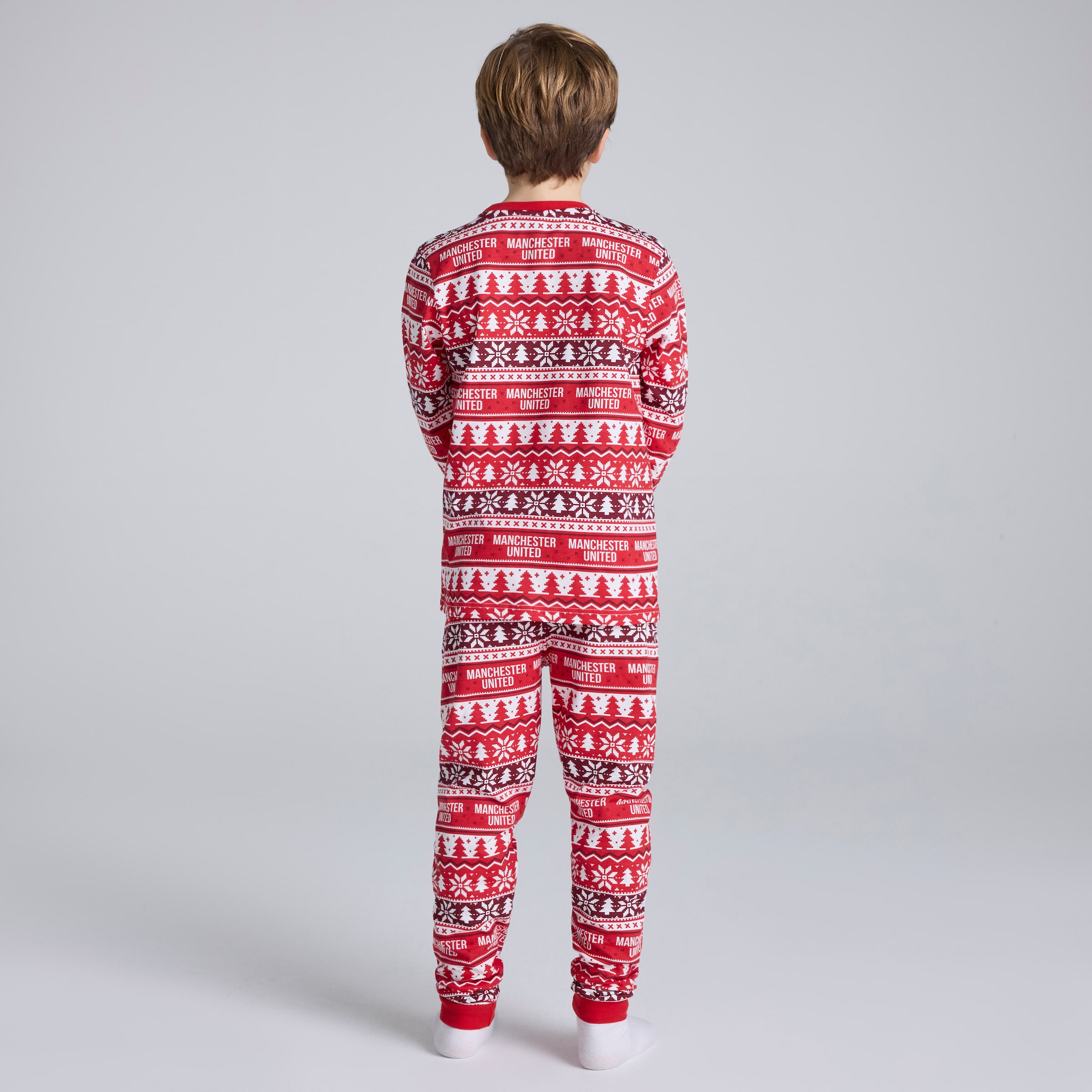 Manchester United Kids Christmas Fairisle Pyjama Red Red Detail [2-5]