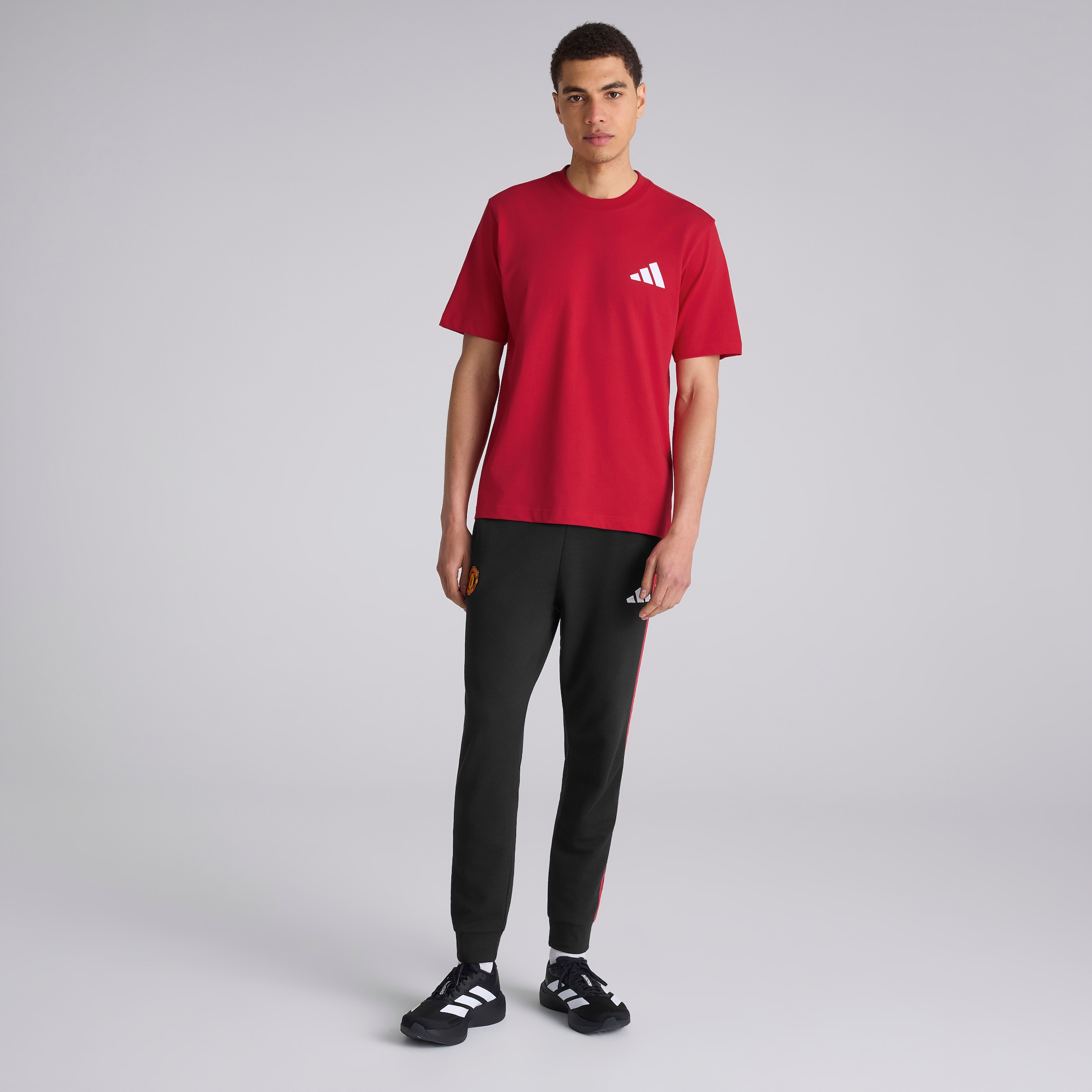 Manchester United x adidas Seasonal Graphic T-Shirt Red Rot Detail [3-5]