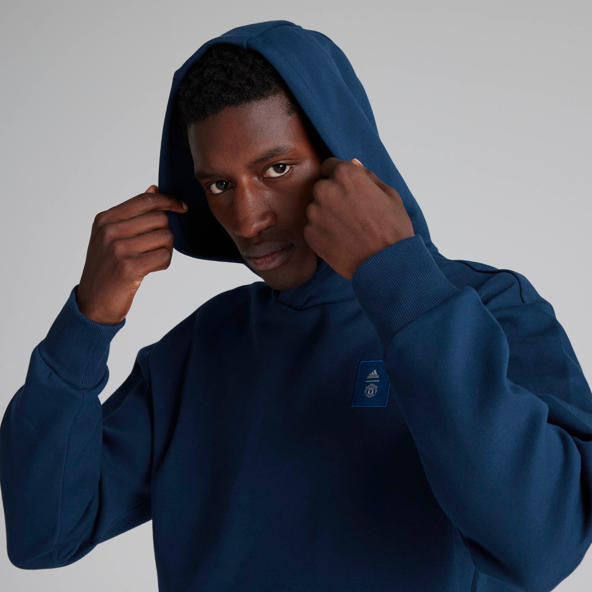 Manchester United Hoodie double maille saisonnier Bleu Détail [6-8]