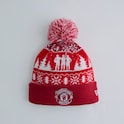 Manchester United Xmas Fairisle Bobble Beanie Red