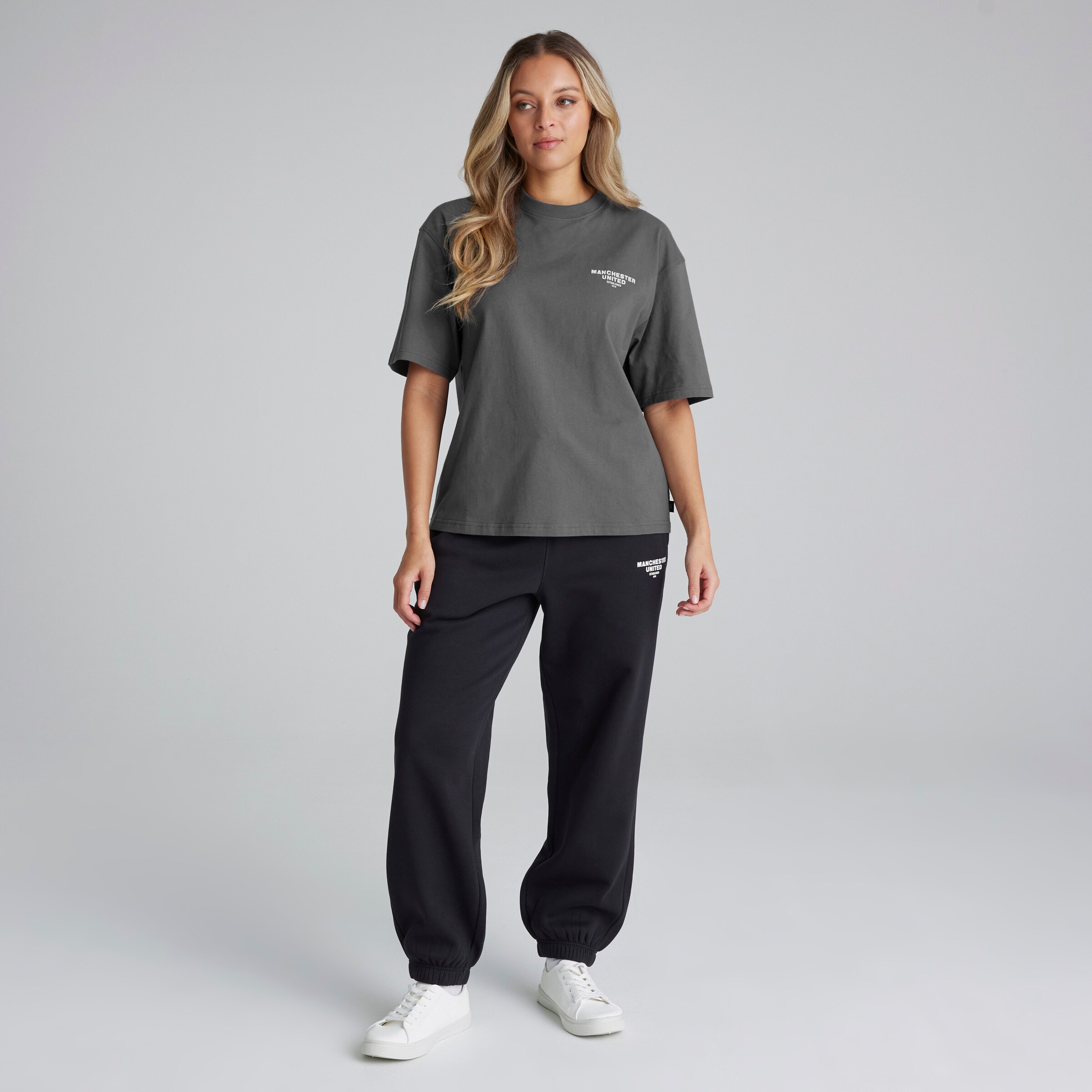 Manchester United Womens Back Print T-Shirt Slate Gris Détail [3-7]