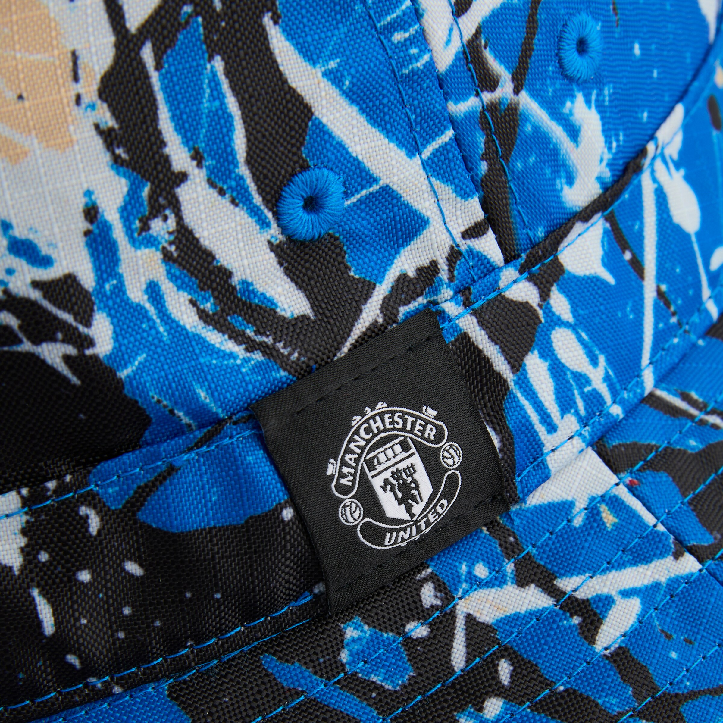 Manchester United x adidas Stone Roses Bucket Hat Blue Blue Detail [5-5]
