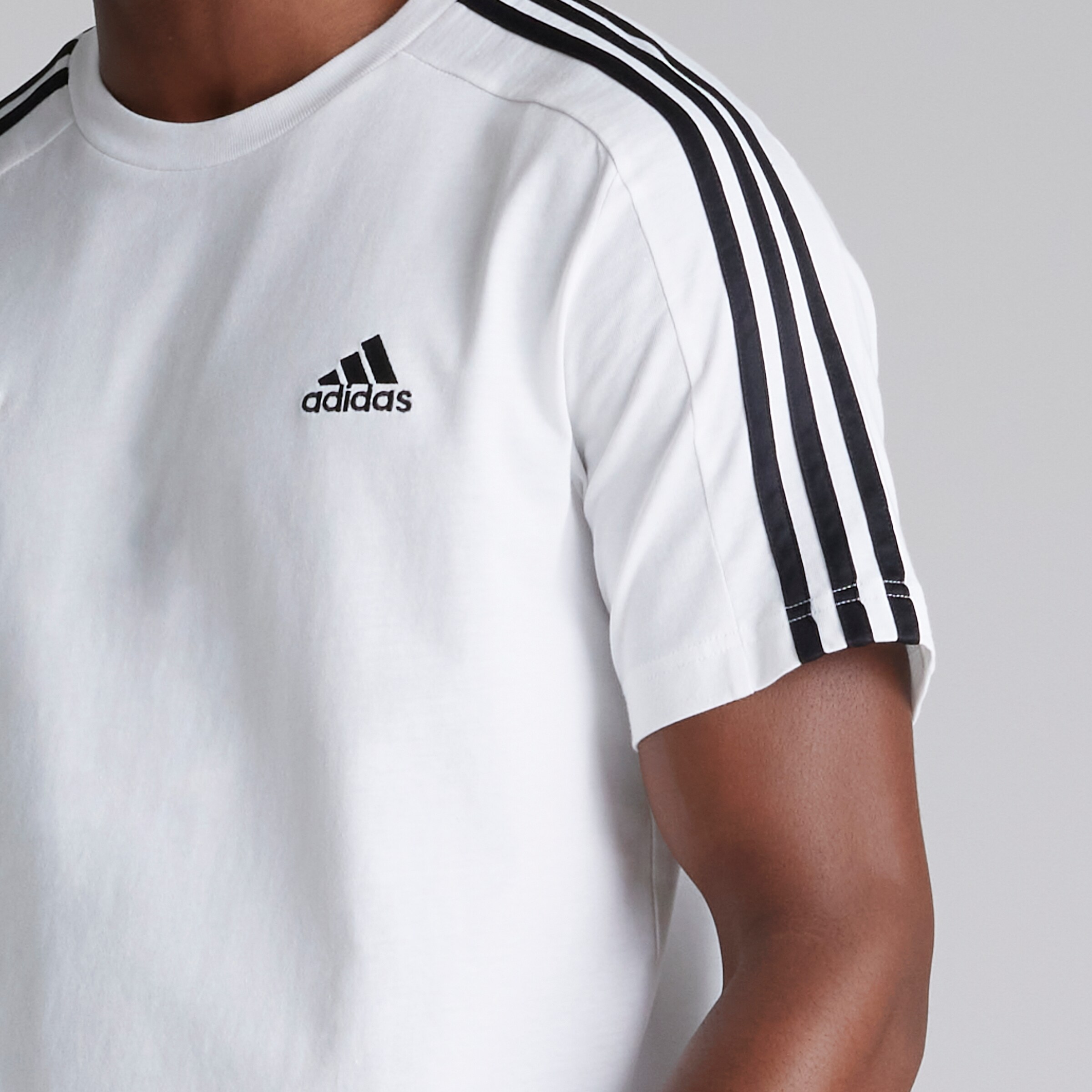 Buy Manchester United x adidas Essentials Single Jersey 3 Stripes T Shirt White Manchester United Store