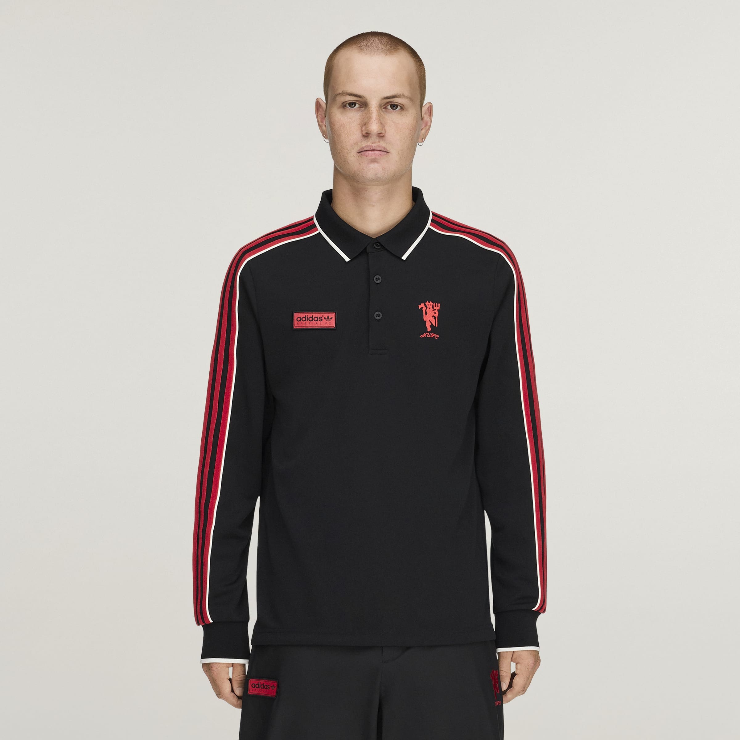 Manchester United x adidas SPZL FC Polo Shirt Black Black