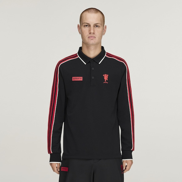 Manchester United x adidas SPZL FC Polo Shirt Black Black