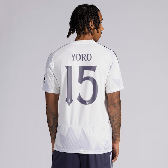 Manchester United 25/26 Away Jersey with Yoro 15 Club Printing White