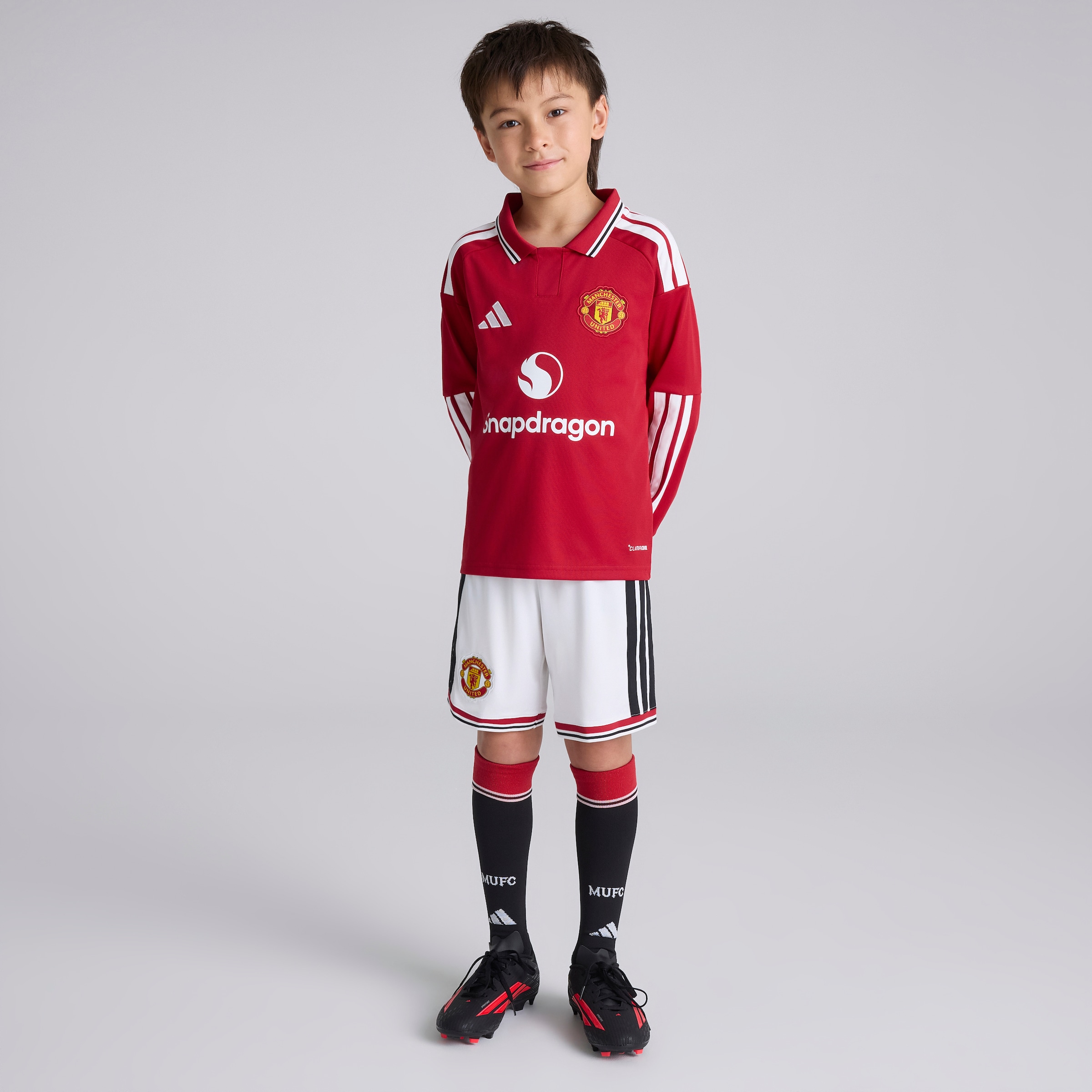 Manchester United Kids 26/27 Home Long Sleeve Jersey 红色 细节 [3-7]