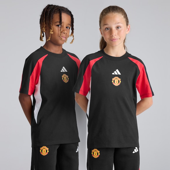 Manchester United x adidas Kids Colourblock T-Shirt Black/Red Black