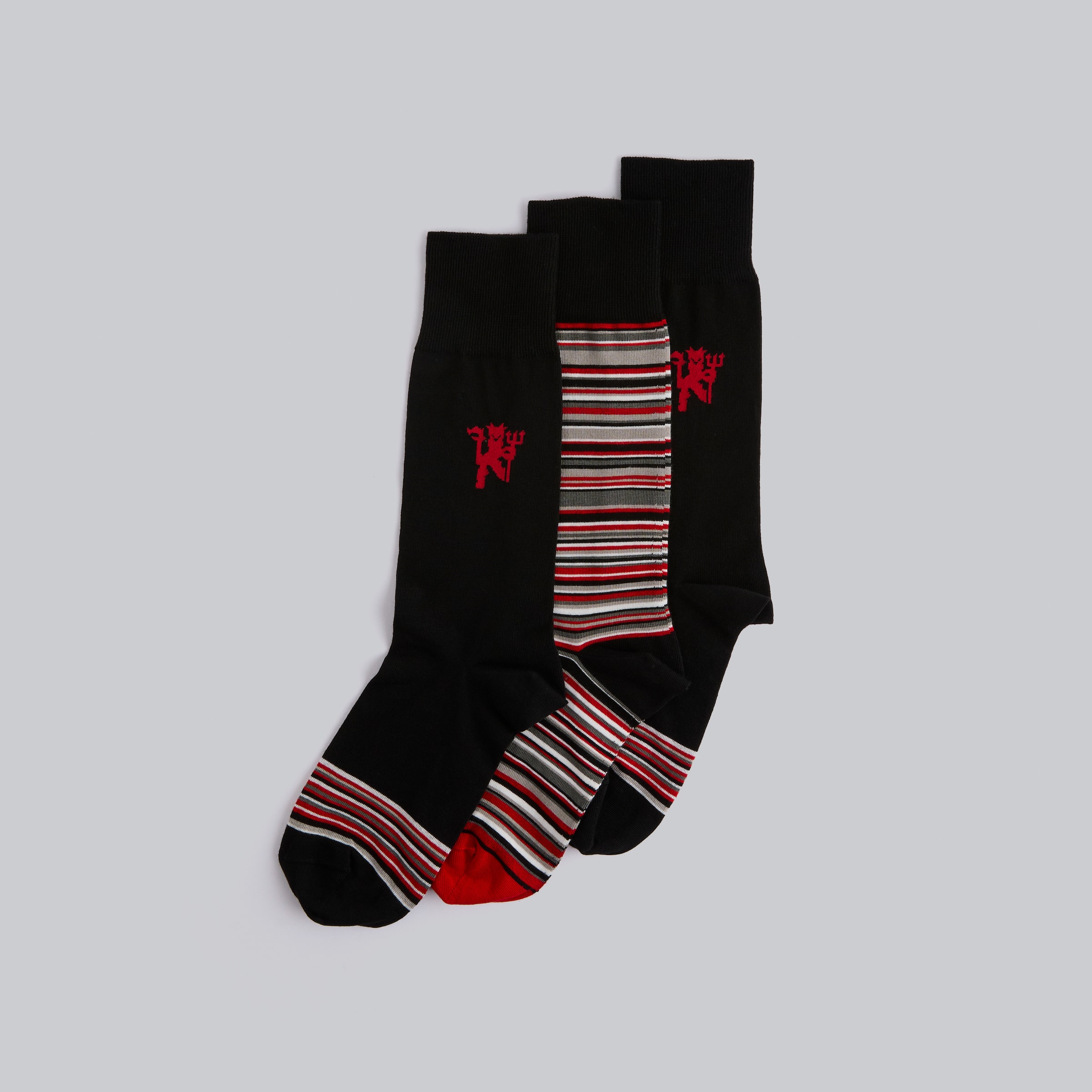 Manchester United x Paul Smith 3 Pack Socks Black & Multi Black