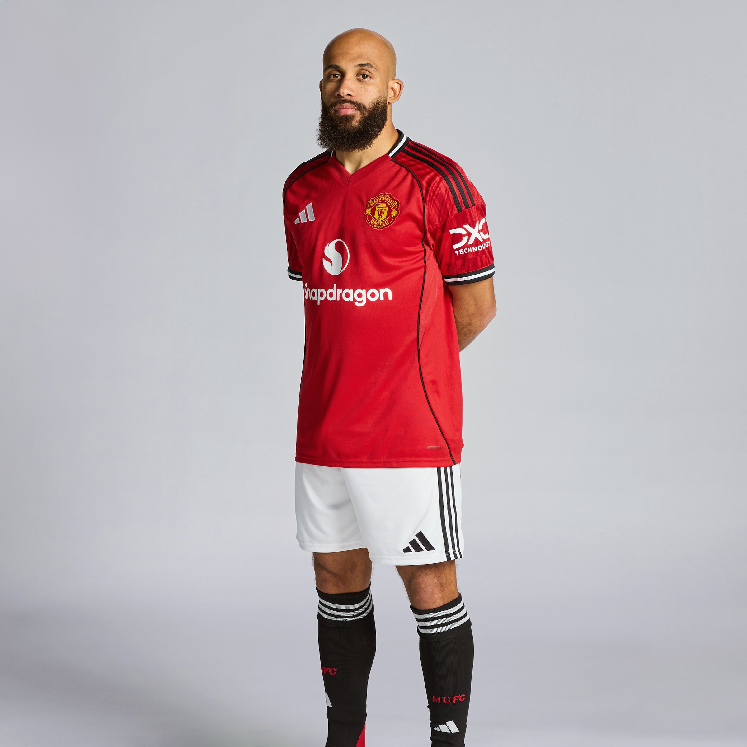 Manchester United 25/26 Home Jersey with Mbeumo 19 EPL Printing & Badge Red Detail [3-6]