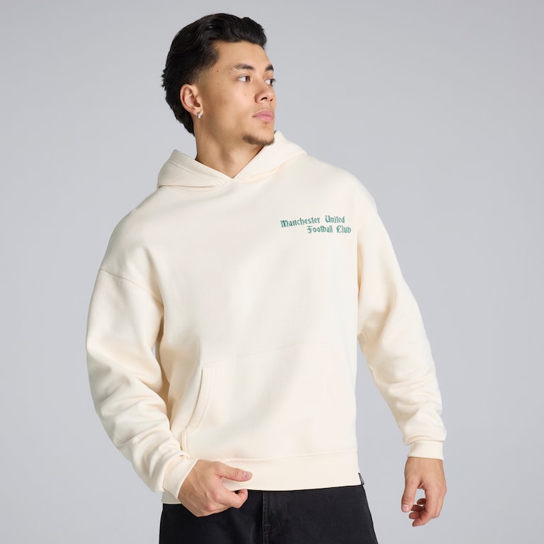 Manchester United Archive Overhead Hoodie Cream