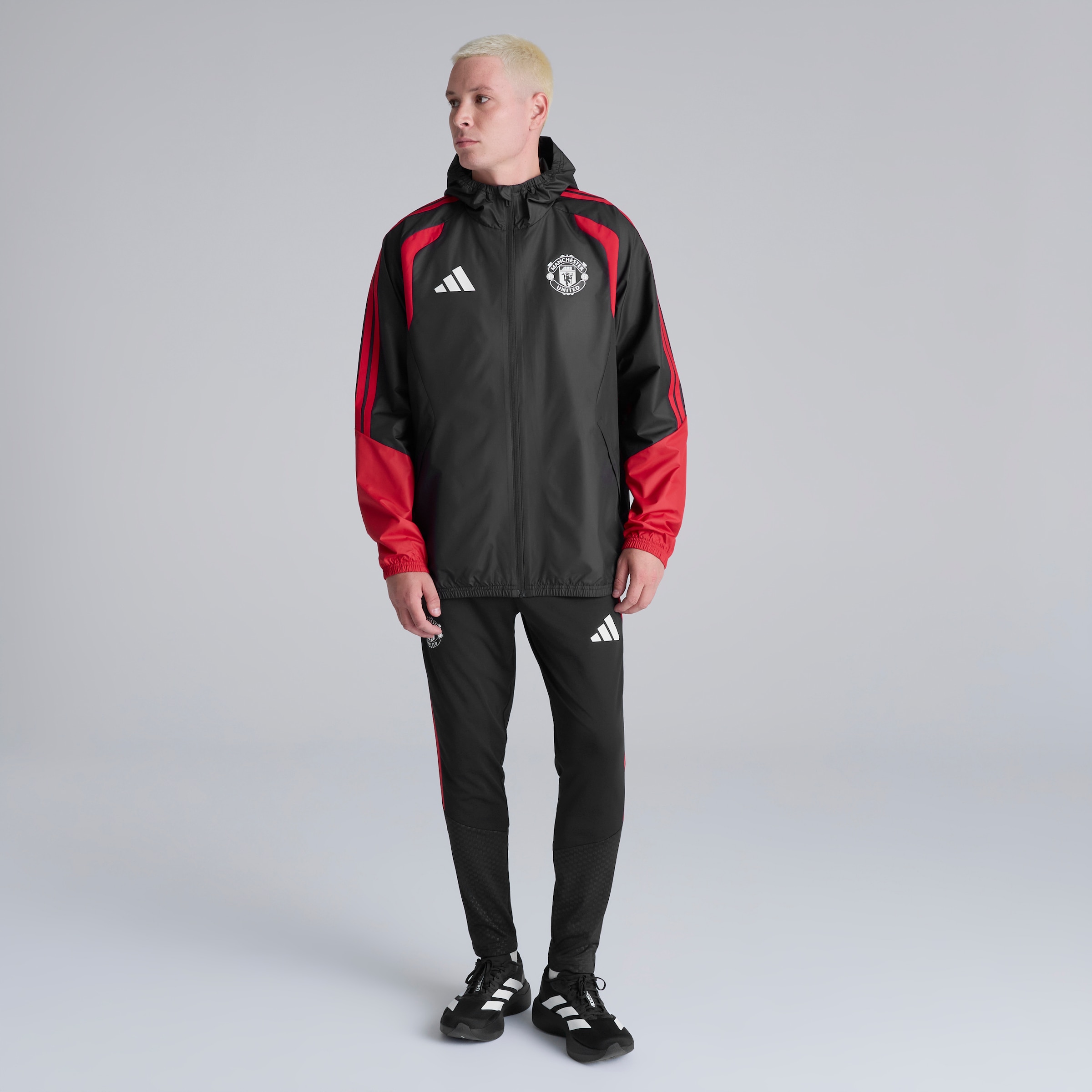 Manchester United 26/27 Training Tiro All Weather Jacket Black Noir Détail [3-6]