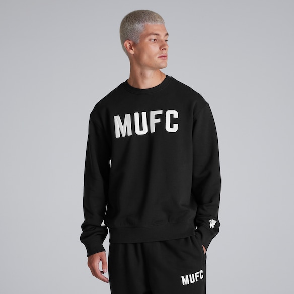 Manchester United Mens MUFC Sweatshirt Black Negro
