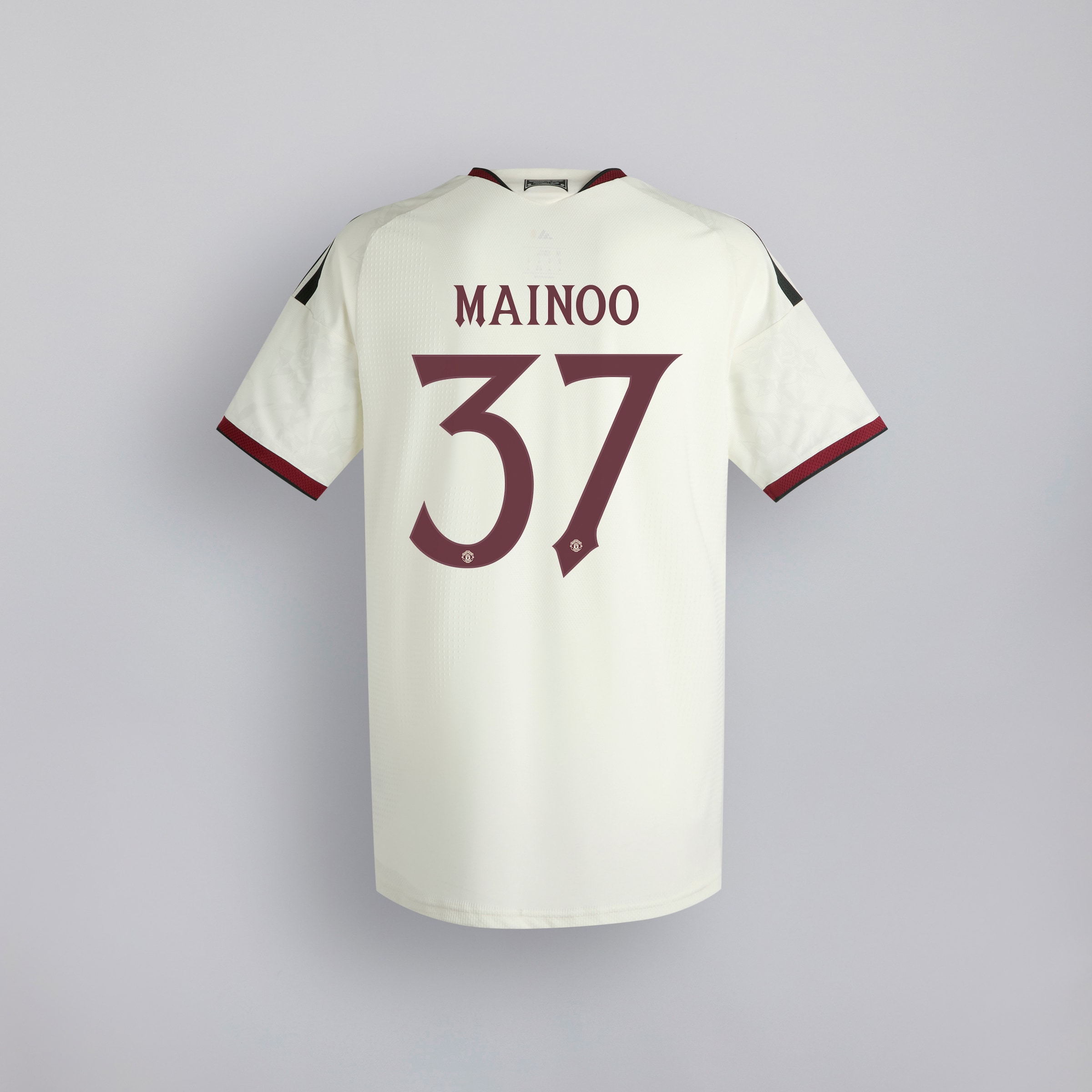 Manchester United 26/27 Third Kids Jersey with Mainoo 37 UCL Printing & Badge Beige