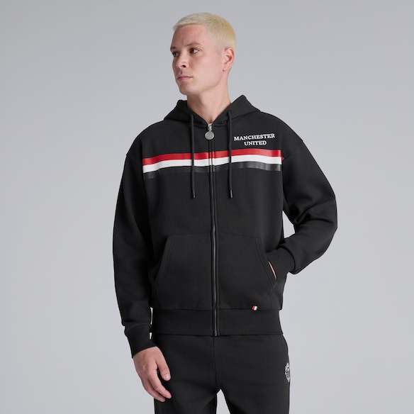 Manchester United Club Colours Full Zip Hoodie Black Noir
