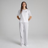 Manchester United Womens Raglan Pyjama Set with Cotton Bag Grey