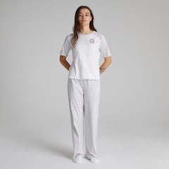 Manchester United Womens Raglan Pyjama Set with Cotton Bag Grey